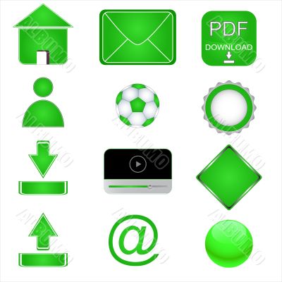 Green web icons