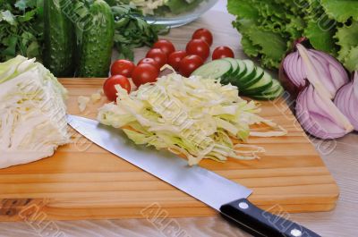Ingredients for salad vegetables
