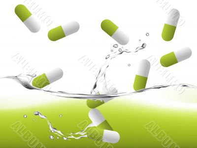 pills on water