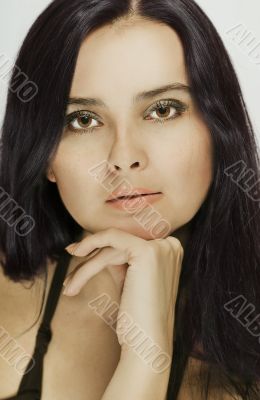 Portrait of a beautiful dark-haired woman