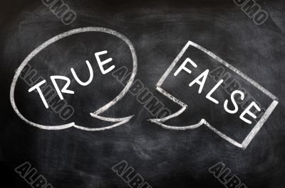 Speech bubbles for True and False