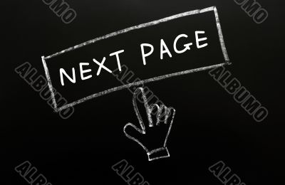 `Next Page` button with a cursor hand