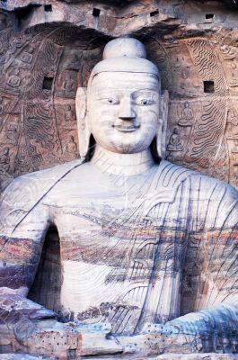 Giant buddha at Yungang Grottoes in Shannxi China