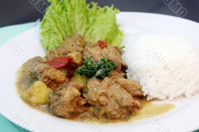 Chicken curry with rice