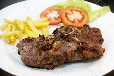 Beef steak with garnishing