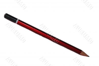 Pencil in red isolated on the white baclground
