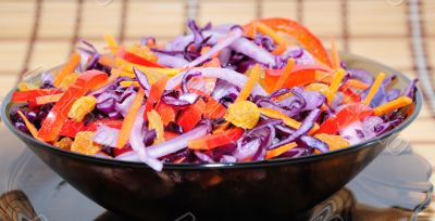 Salad of blue cabbage