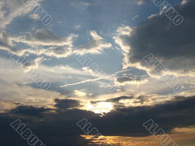 Evening landscape with clouds