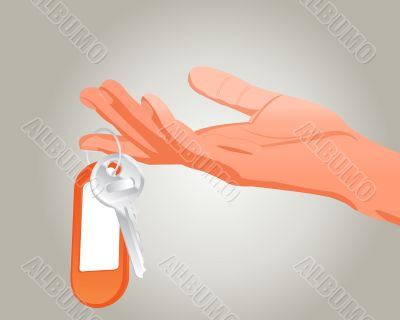  hand with key