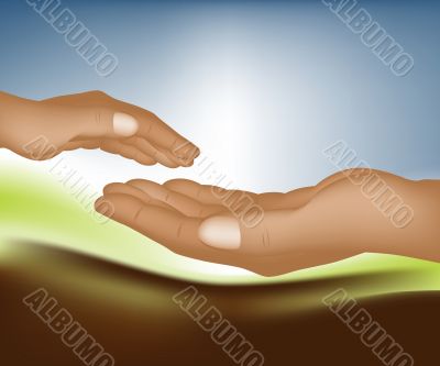 Father`s and baby`s hands