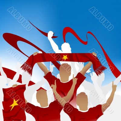 Crowd of soccer fan