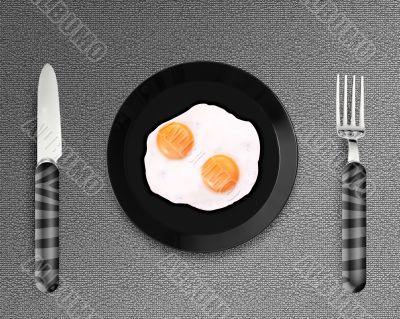 Two fried eggs on a Plate