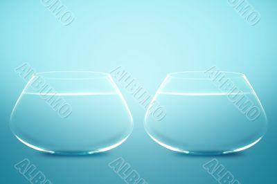 Empty Two fishbowls 
