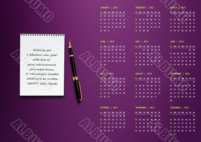 New year 2012 Calendar