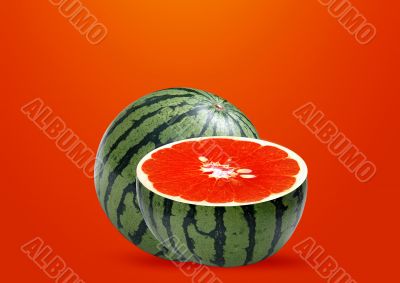 Water melon and Orange inside