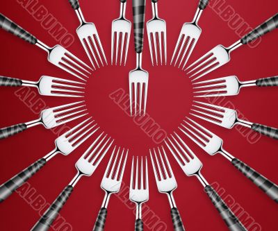 set of forks