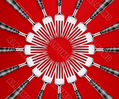 set of forks