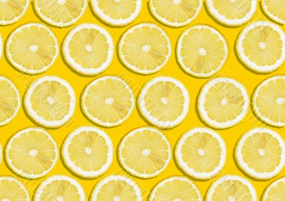 seamless background of fresh lemon slices