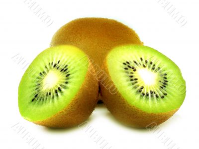 kiwi fruit on white background 