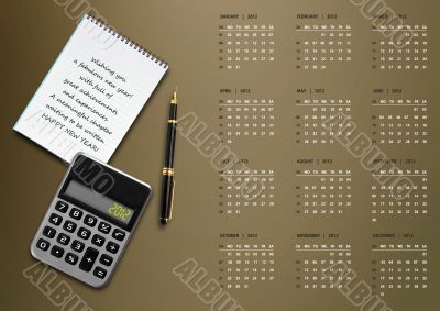 New year 2012 Calendar