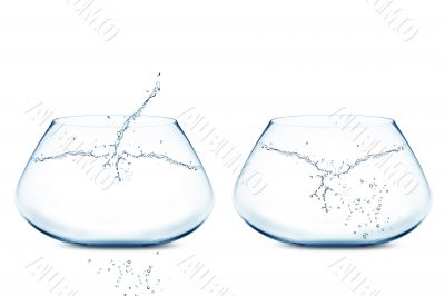 Empty Two fishbowls 