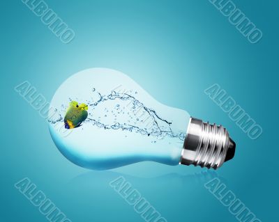 Anglefish jumping into light bulb