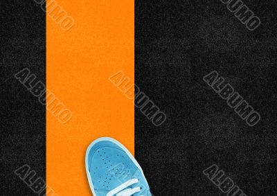 Blue sport shoe 