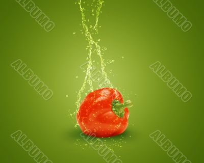 Fresh red bell pepper