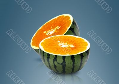 Water melon and Orange inside