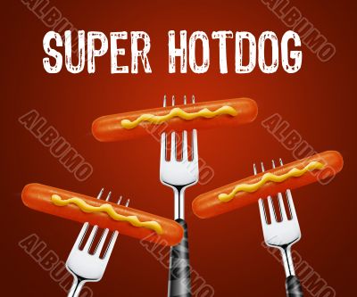 Hotdog on forks