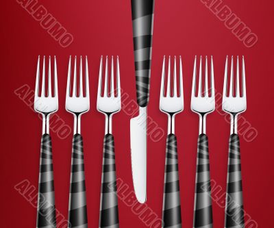 set of forks