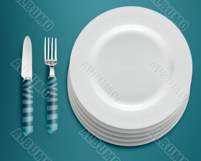 empty white plates