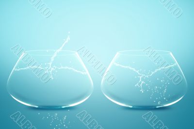 Empty Two fishbowls 