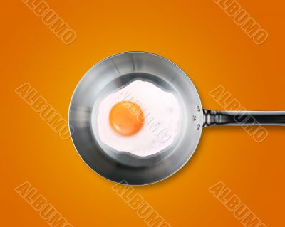 Fried egg in a frying pan