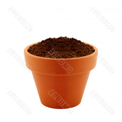 clay pot with Soil