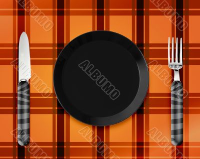 Empty Plate with knife and fork