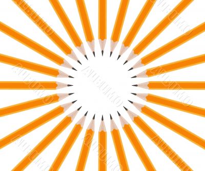 Pencils pointing to center