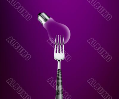Forks around light bulb 