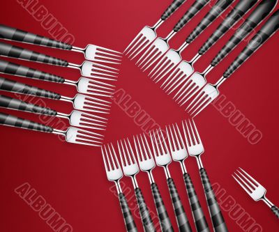 set of forks