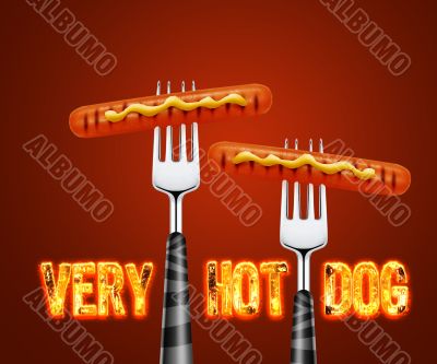 Hotdog on fork