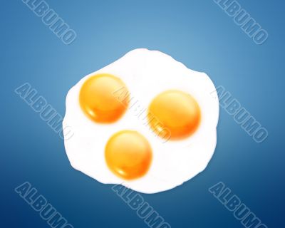 Fried egg on orange background