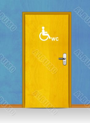Sign of public toilets WC