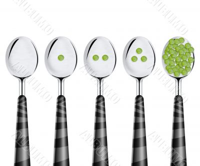 Peas and spoons