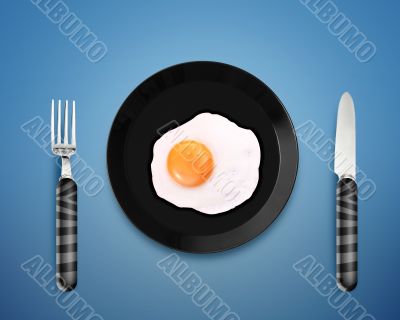 fried egg on a Plate