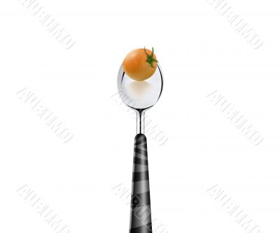 tomato with a spoon