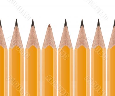 Broken pencil and sharp pencils