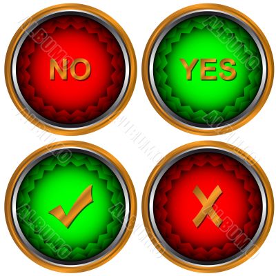 Buttons yes and no 