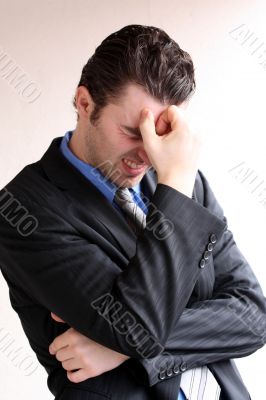 business man is thinking about the work