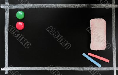 Blackboard background with a chalk frame