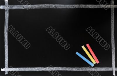 Blackboard background with a chalk frame